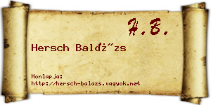 Hersch Balázs névjegykártya
